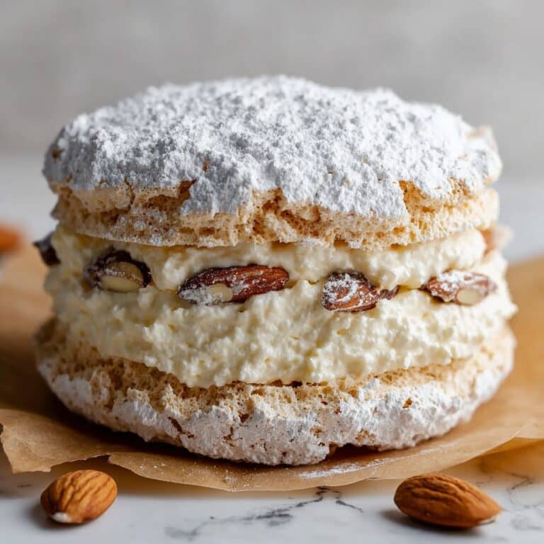 Almond Dacquoise Cream Clouds – Elegant French Cookies Recipe