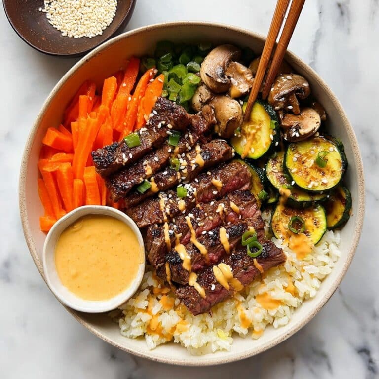 Hibachi Steak Bowls with Sautéed Vegetables, Fried Rice, and Yum Yum Sauce Recipe
