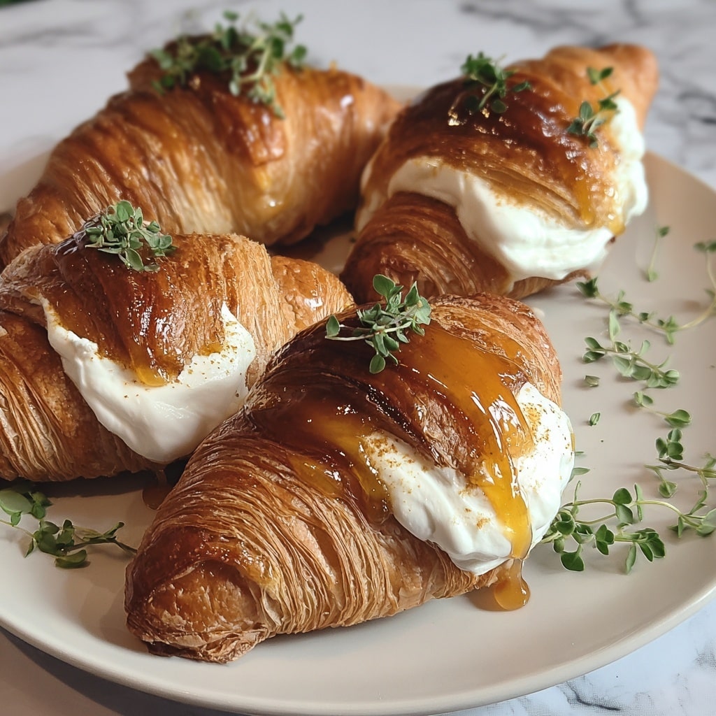 Whipped Ricotta with Burnt Honey Croissants Recipe