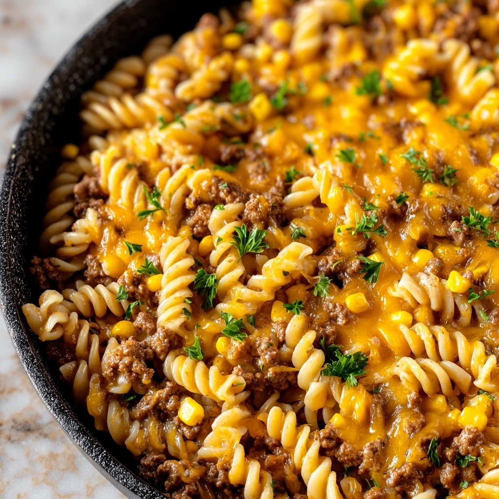 Loaded Cheddar Ranch Beef and Sweet Corn Rotini Bake Recipe - Recipe Image