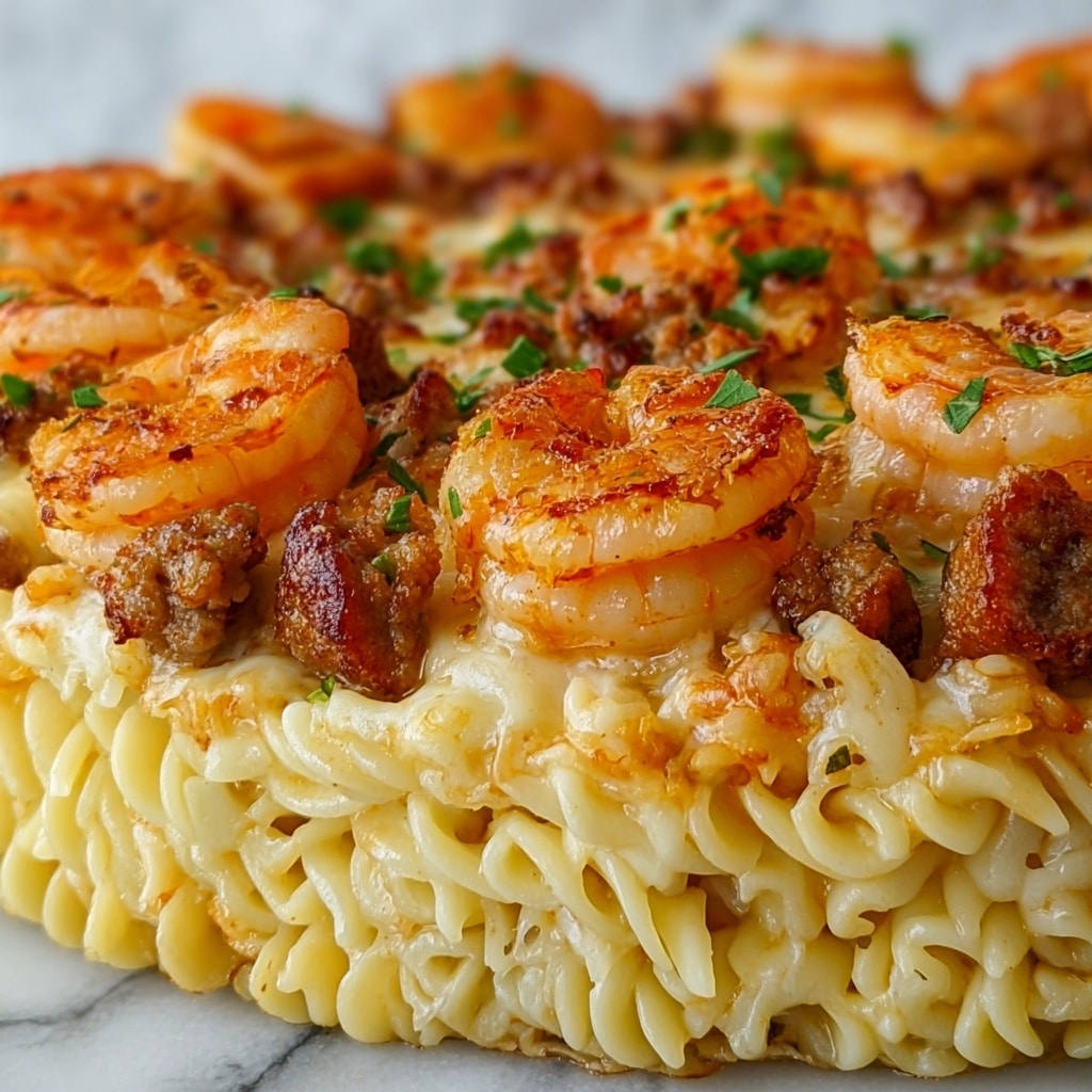 Garlic Butter Shrimp and Sausage Skillet Pasta Recipe - Recipe Image