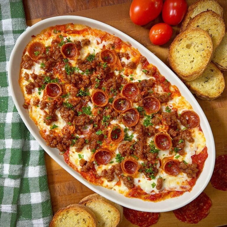 Hot Honey Pepperoni Sausage Pizza Dip