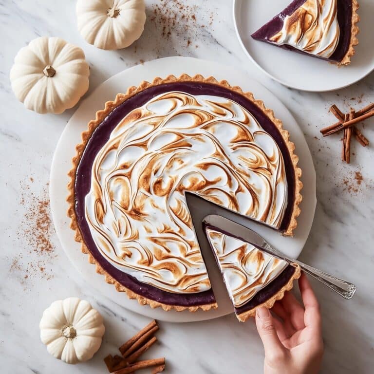 Purple Sweet Potato Pie with Swiss Meringue Topping Recipe