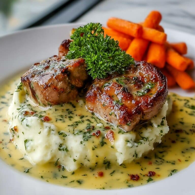 Creamy Herb Chicken Thighs with Carrots and Mashed Potatoes Recipe