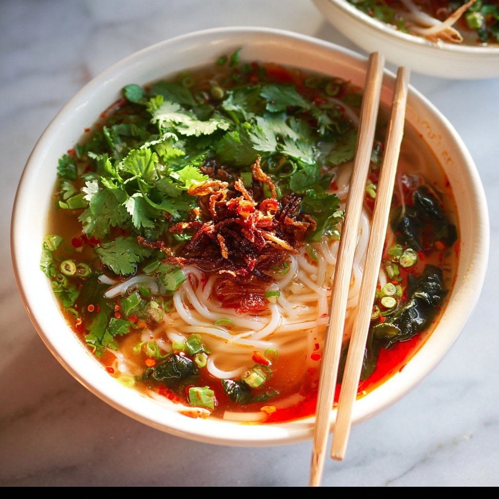 Quick Chinese Vegetable Soup with Enoki Mushrooms and Crispy Shallots Recipe - Recipe Image
