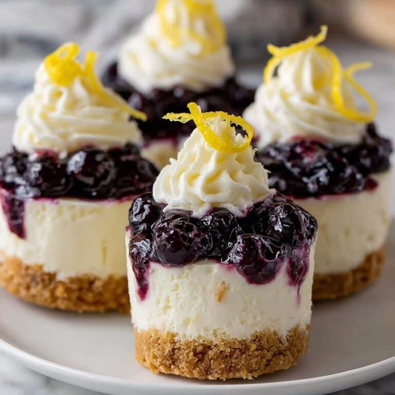 Healthy Mini Lemon Blueberry Cheesecakes Recipe