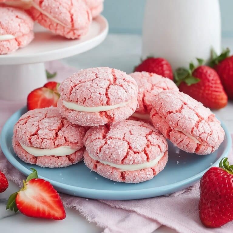 Strawberry Cake Mix Cookies with Creamy Buttercream Sandwiches Recipe