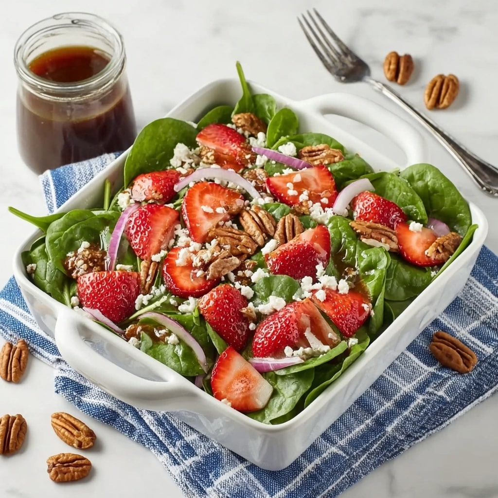 Spinach Strawberry Salad with Feta and Balsamic Dressing Recipe