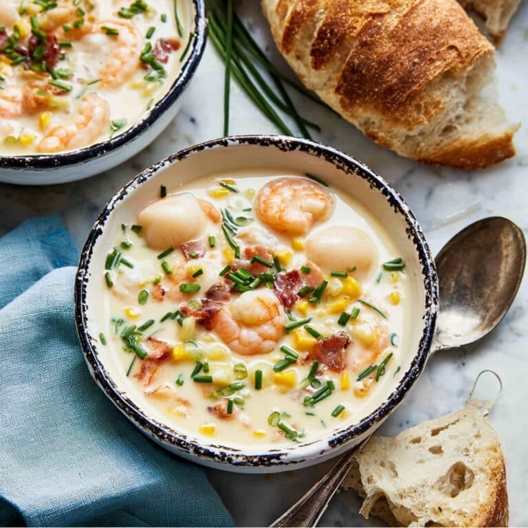 Seafood Chowder with Bacon, Potatoes, and Corn Recipe