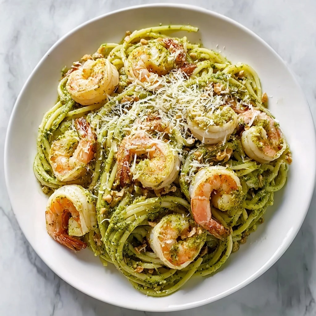 Easy & Creamy Pistachio Pesto Pasta with Shrimp Recipe