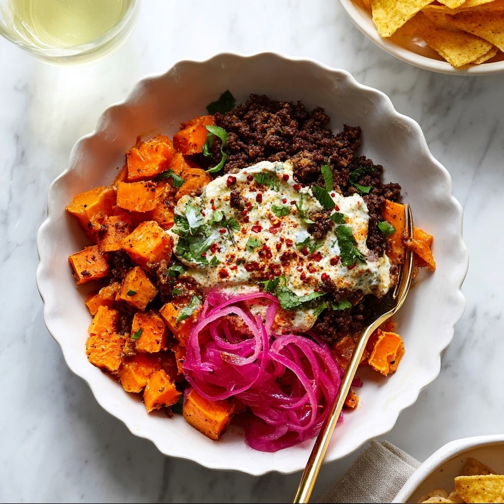 Street Corn Beef and Sweet Potato Bowls Recipe - Recipe Image