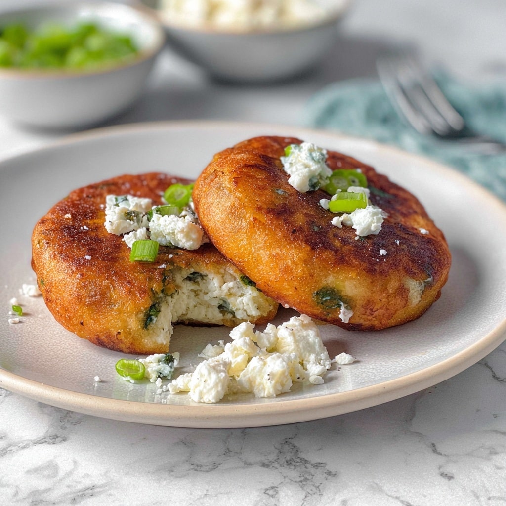 Leftover Mashed Potato Pancakes with Feta and Scallions Recipe - Recipe Image