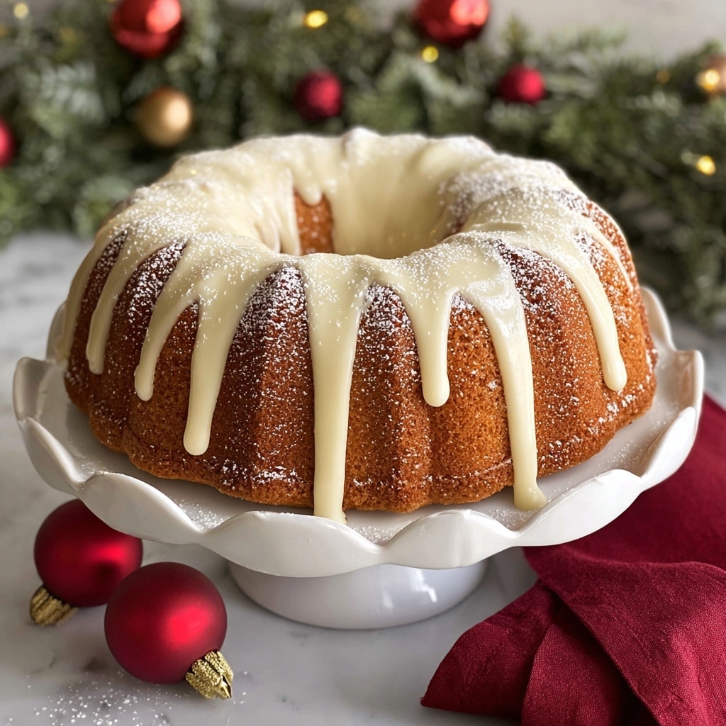 Eggnog Bundt Cake with Eggnog Frosting Recipe - Recipe Image
