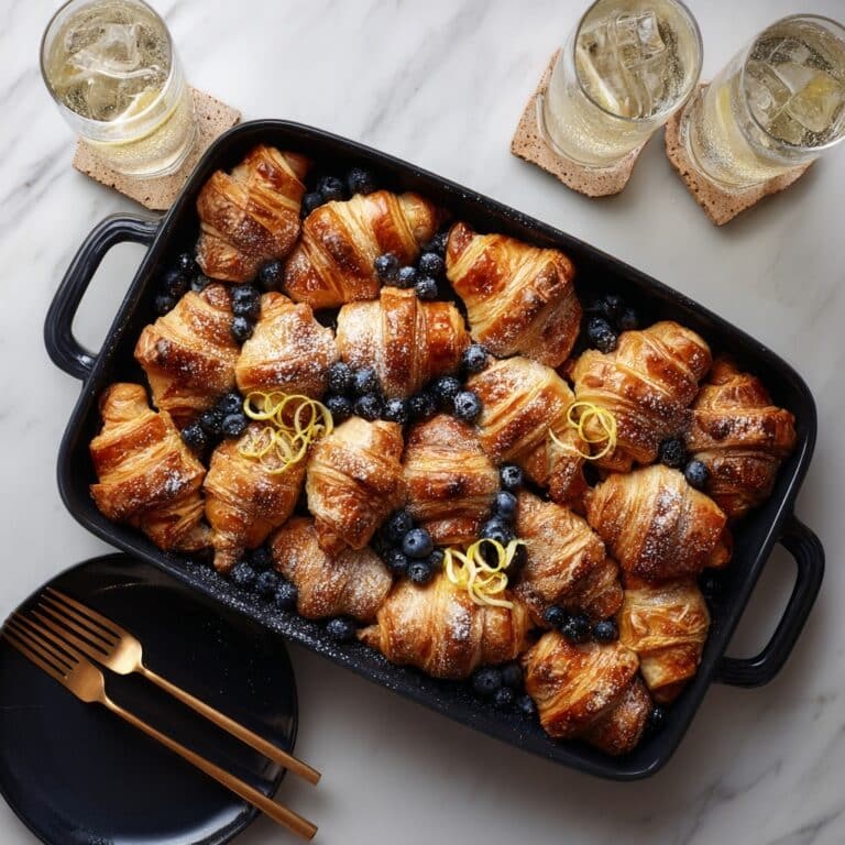Croissant Breakfast Casserole with Lemon Curd and Berries Recipe