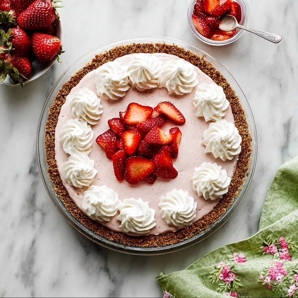 Strawberry Cheesecake Pie (No-Bake Filling) Recipe - Recipe Image