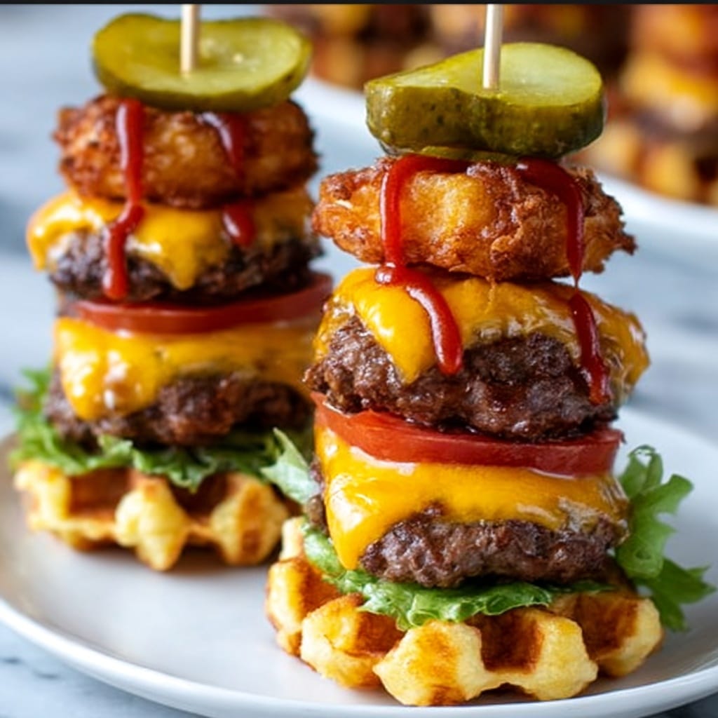 Mini Tater Tot Cheeseburgers Recipe - Recipe Image