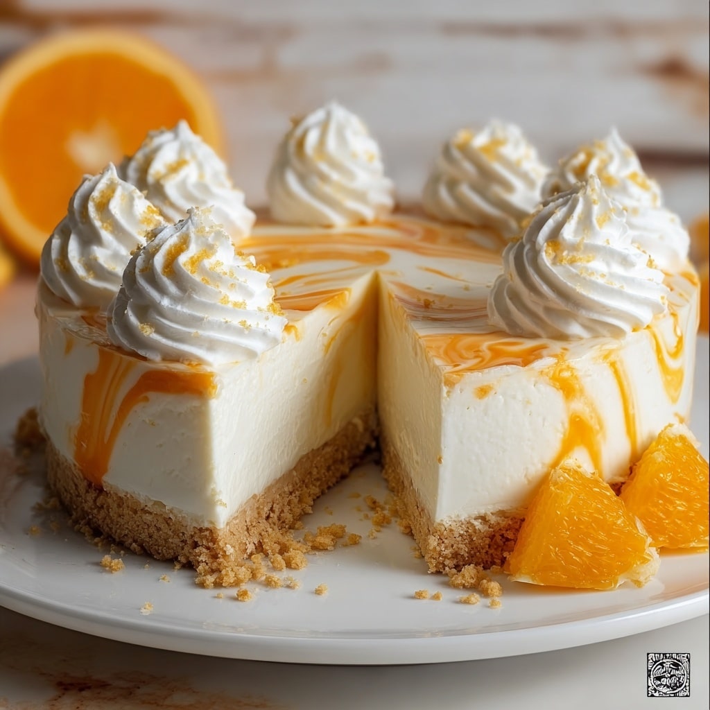 No-Bake Orange Creamsicle Cheesecake Recipe - Recipe Image