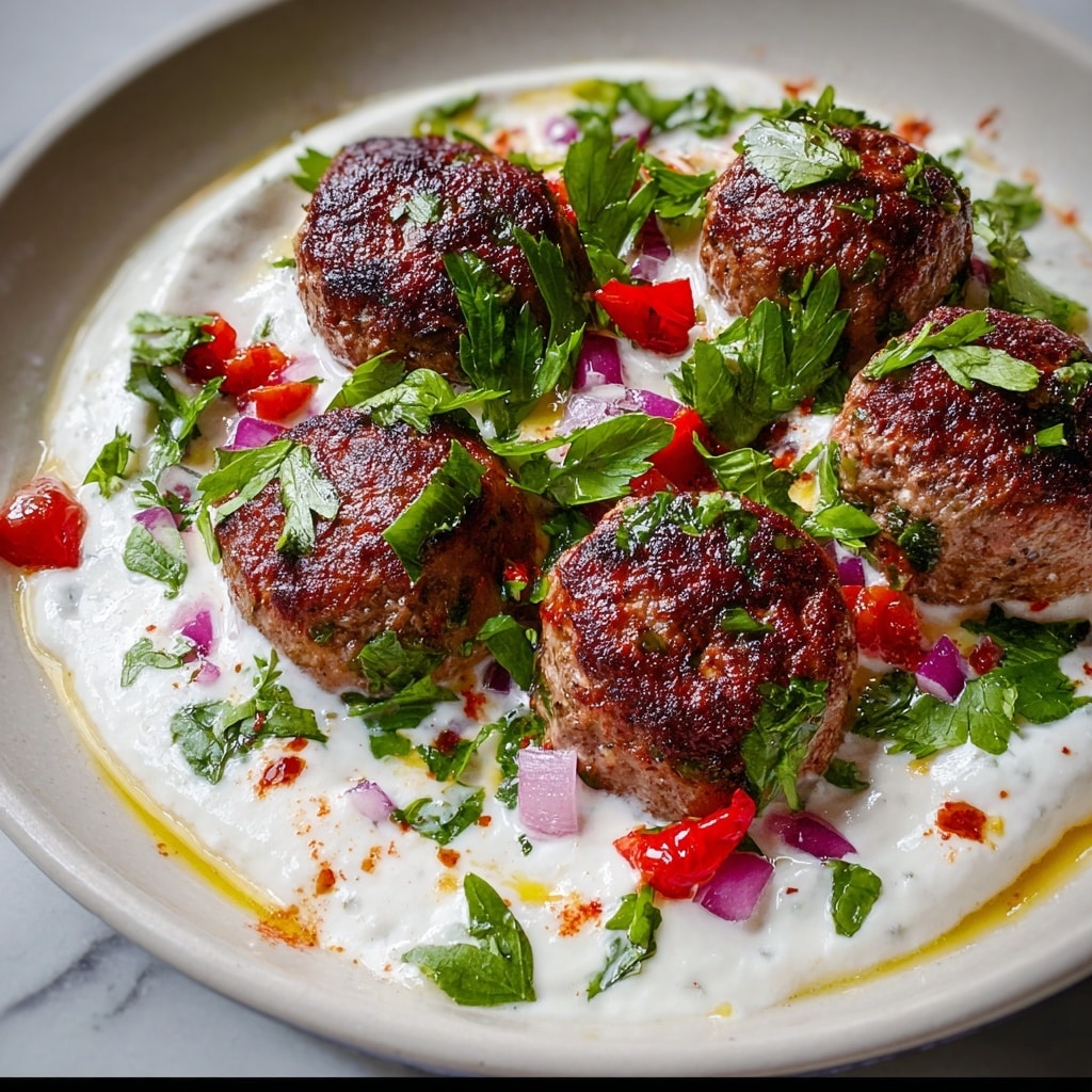Spicy Beef Armenian Kefta with Tahini & Tzatziki Recipe - Recipe Image