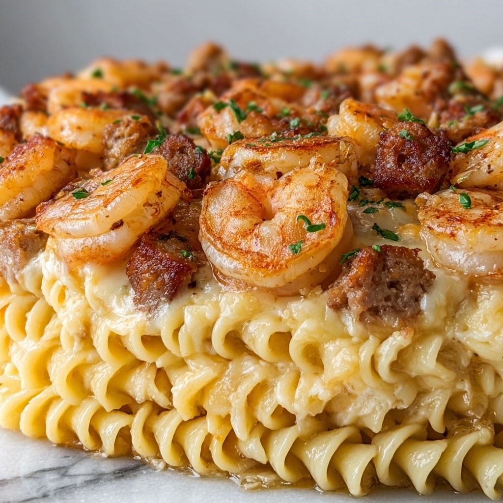 Garlic Butter Shrimp and Sausage Skillet Pasta Recipe - Recipe Image