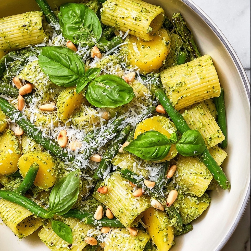 Pesto Pasta with Potatoes and Green Beans Recipe - Recipe Image