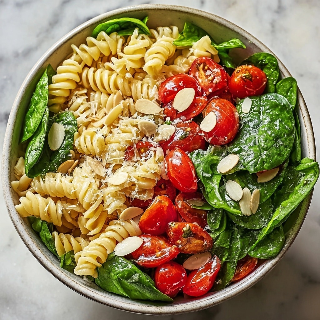 Crispy Spinach Pasta Salad with Feta & Tangy Cranberries - Recipe Image