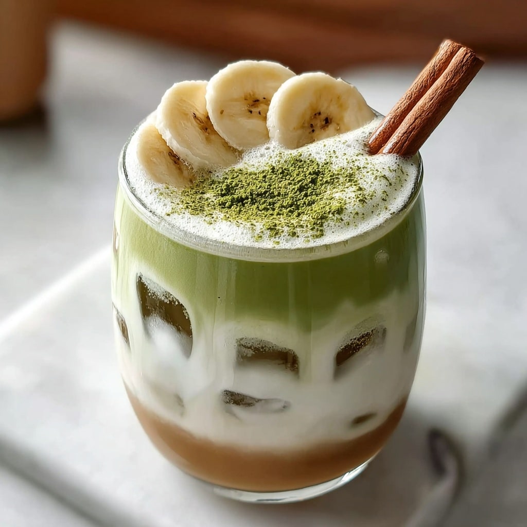 Deliciously Creamy Banana Matcha Latte Boost - Recipe Image