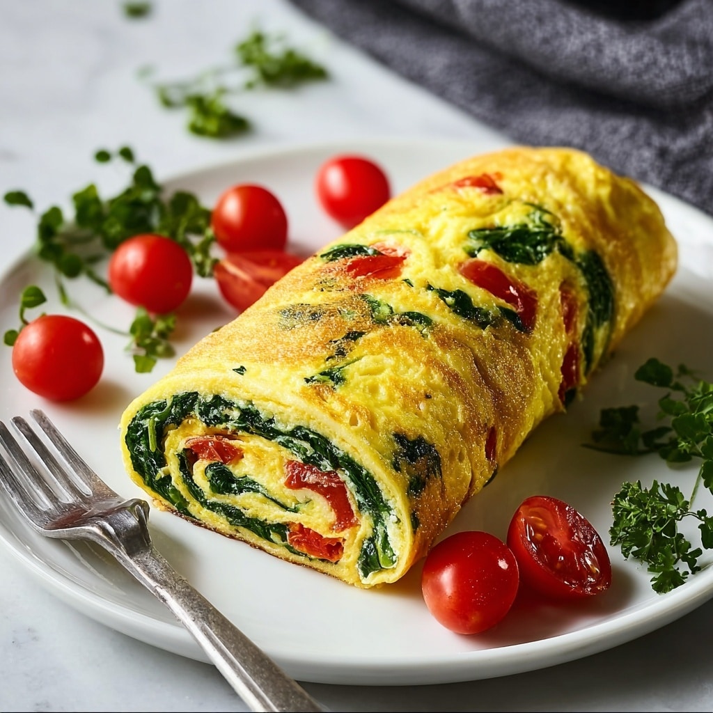 Scrumptious Spinach Omelet Roll-Up for a Healthy Morning! - Recipe Image