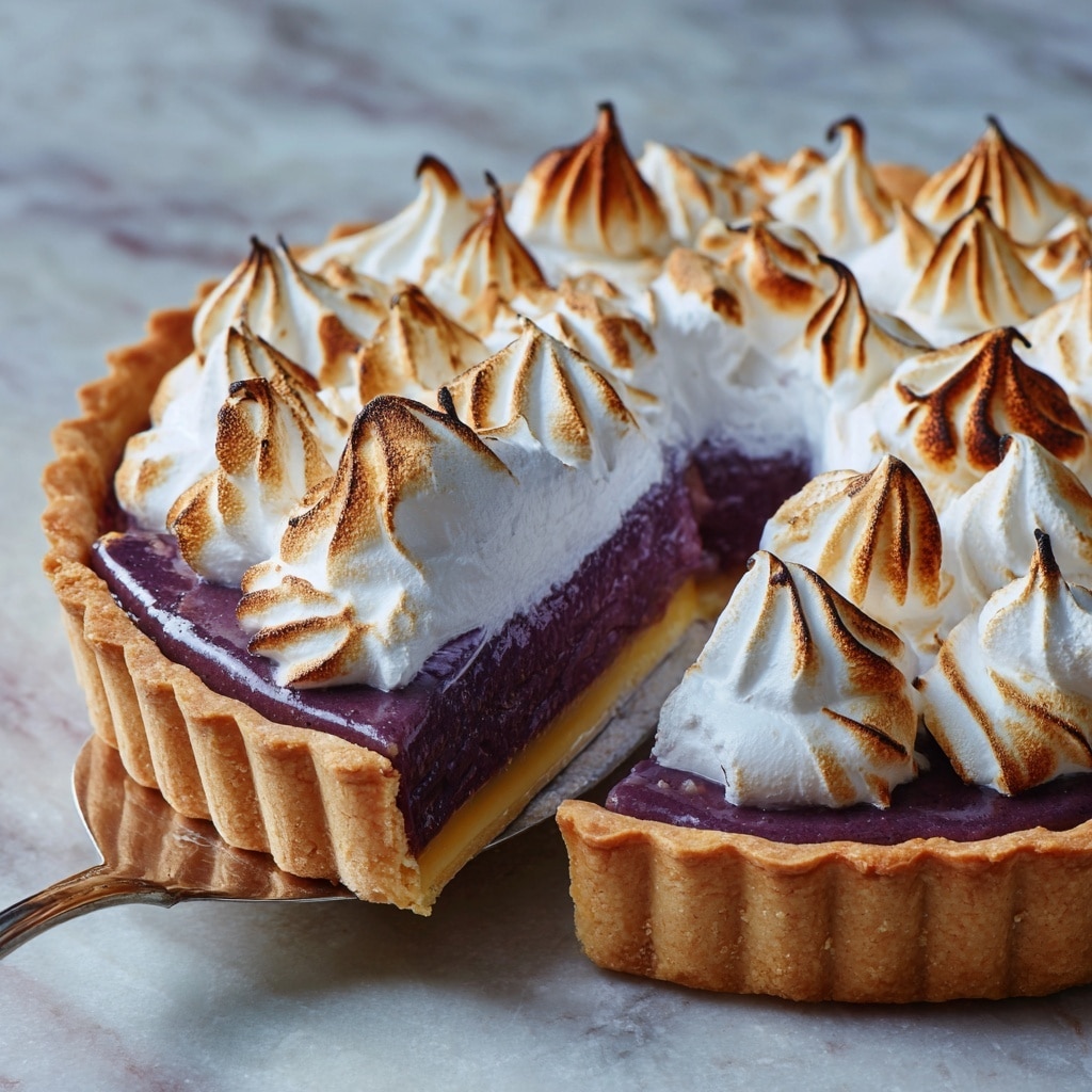Decadent Purple Sweet Potato Pie with Swiss Meringue - Recipe Image