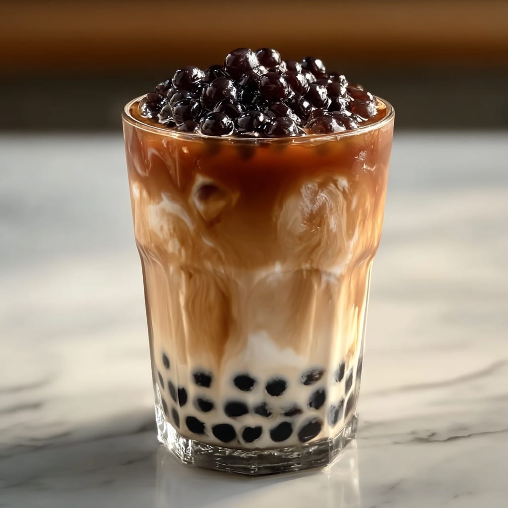 Cozy Red Bean & Black Sesame Milk Tea for Refreshing Sips Recipe - Recipe Image