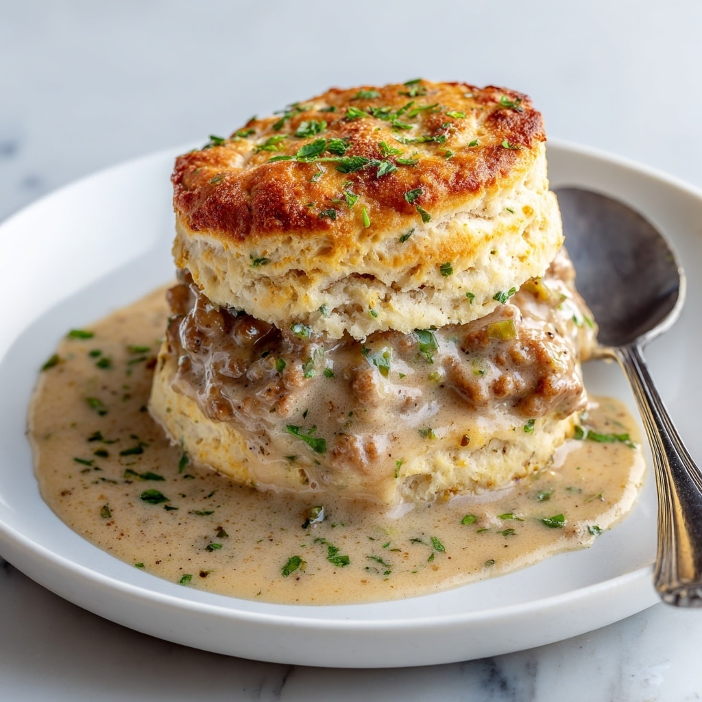 Biscuits and Chorizo Gravy: A Comforting Breakfast Twist Recipe - Recipe Image