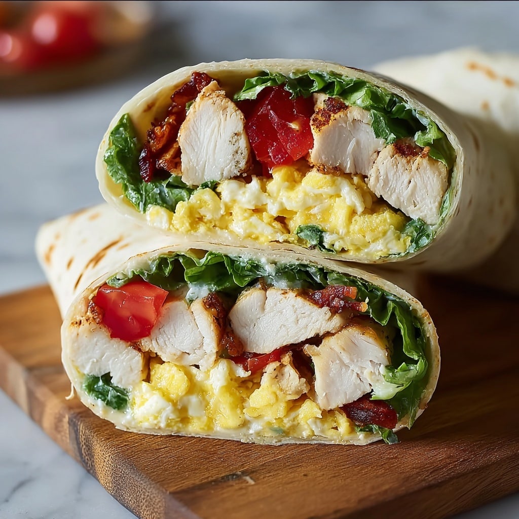 Protein-Packed Chicken Club Egg White Wrap for Healthy Lunch Recipe - Recipe Image