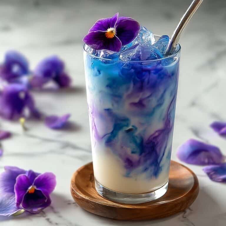 Iced Butterfly Pea Flower Tea Latte Recipe