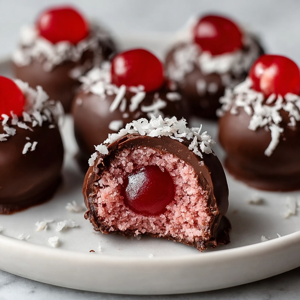 Chocolate Maraschino Cherry Coconut Truffles Recipe - Recipe Image
