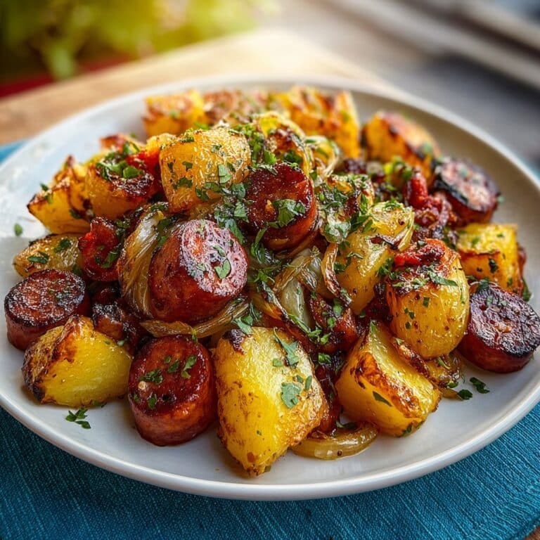 Fried Potatoes with Onion and Smoked Polish Sausage Recipe
