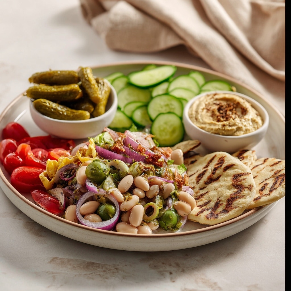 Marinated Green Olive Bean Salad with Chive Basil Dressing Recipe - Recipe Image