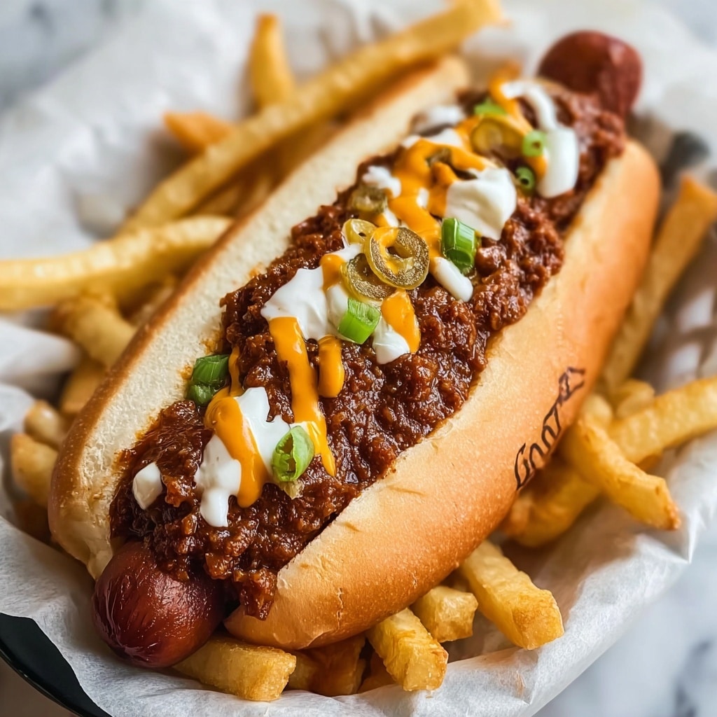 Mouthwatering Chili Dogs with Rich Homemade Beef Sauce Recipe - Recipe Image