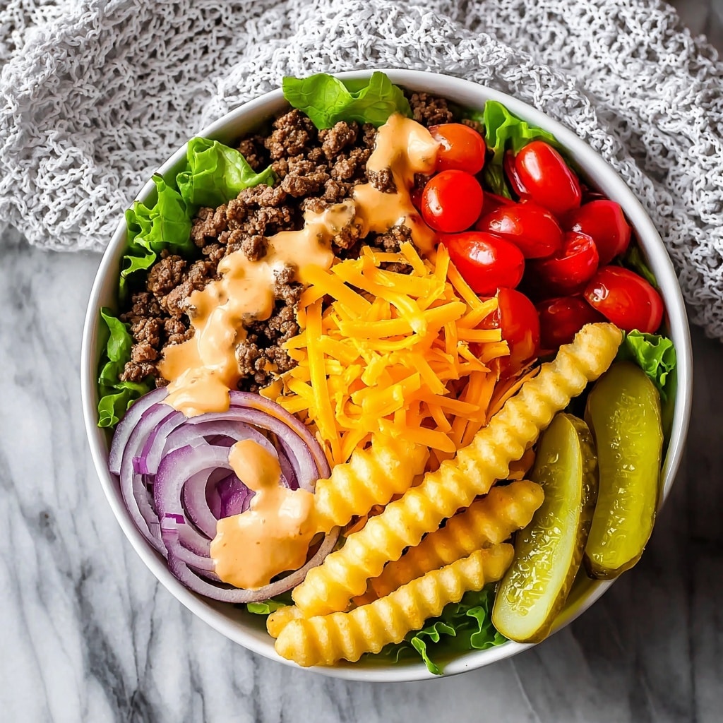 Cheeseburger Bowls with Copycat Big Mac Sauce Recipe - Recipe Image