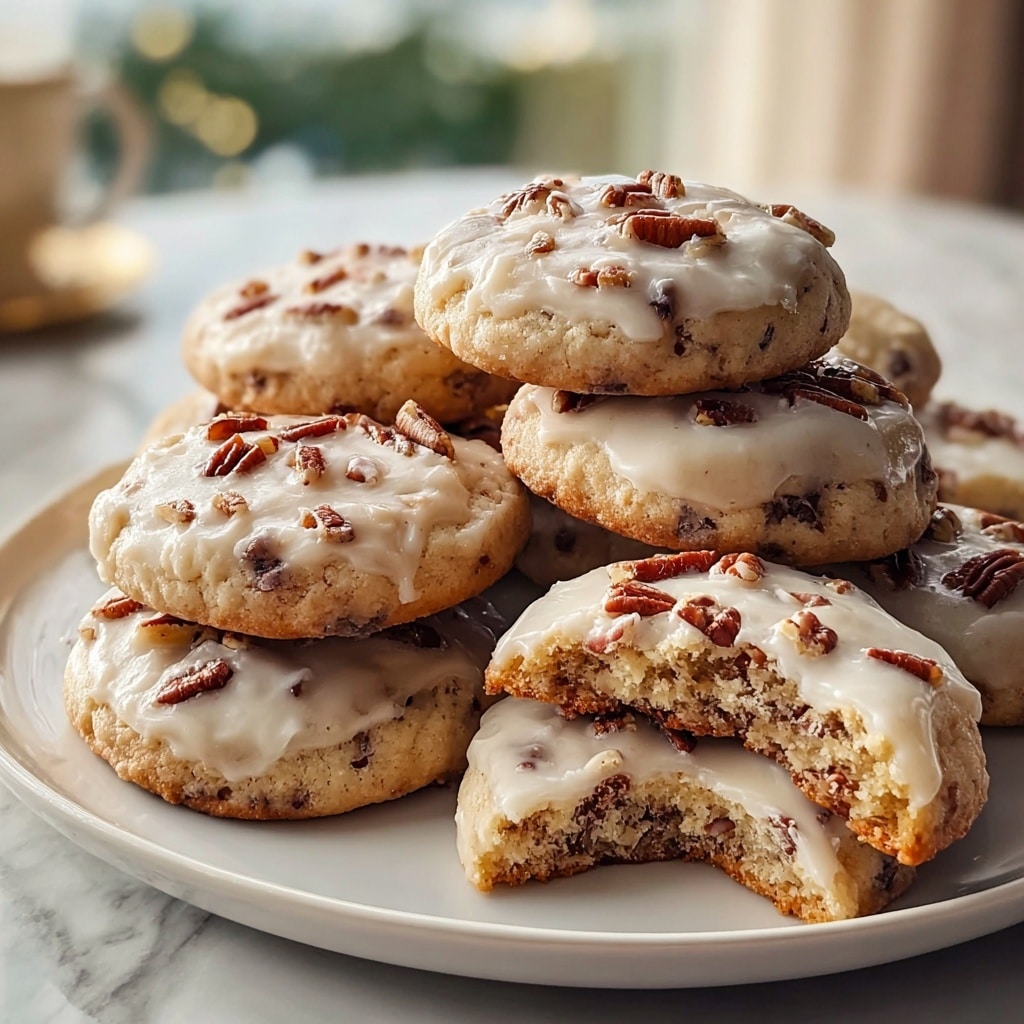 Frosted Butter Pecan Cookies Recipe - Recipe Image