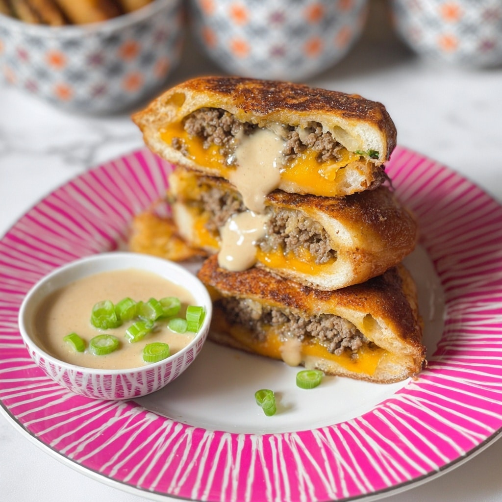 Cheeseburger Stuffed Flatbreads Recipe - Recipe Image