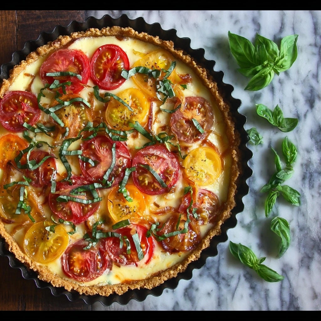 Beefsteak Tomato Tart with Caramelized Onions and Thyme Recipe - Recipe Image
