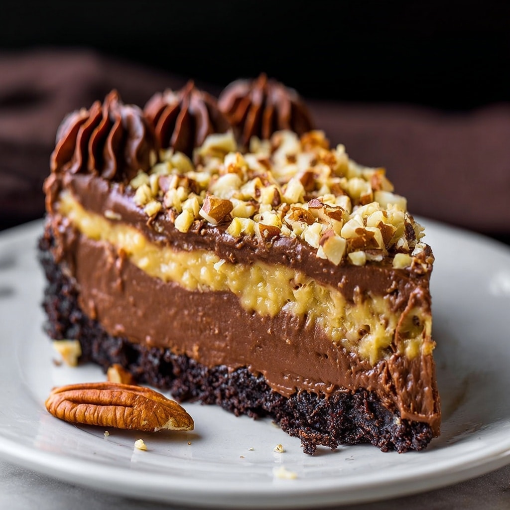No-Bake German Chocolate Cheesecake Recipe - Recipe Image