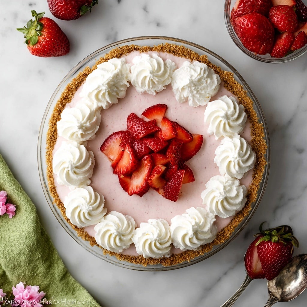 Strawberry Cheesecake Pie (No-Bake Filling) Recipe - Recipe Image