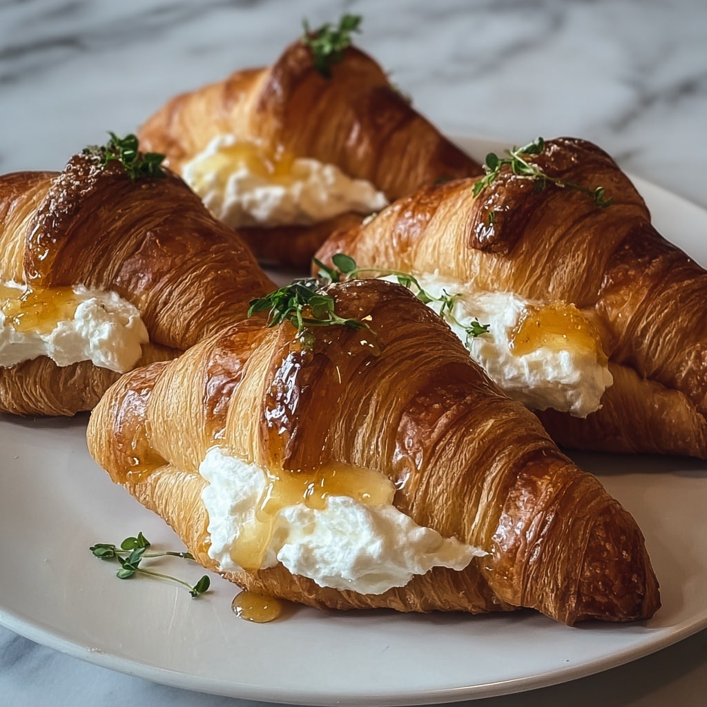 Whipped Ricotta with Burnt Honey Croissants Recipe - Recipe Image