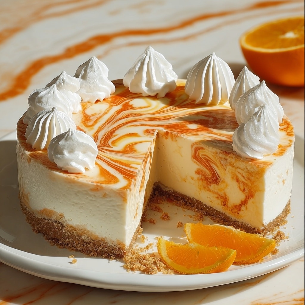 No-Bake Orange Creamsicle Cheesecake Recipe - Recipe Image