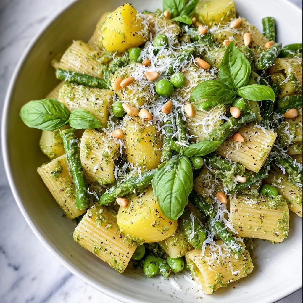 Pesto Pasta with Potatoes and Green Beans Recipe - Recipe Image