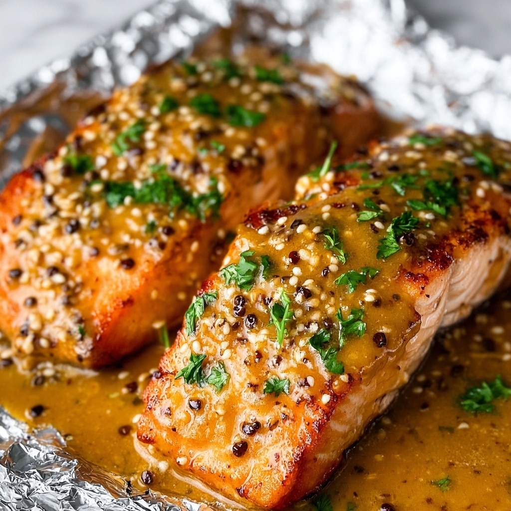 Honey Mustard Salmon In Foil Recipe - Recipe Image