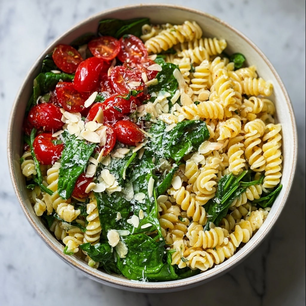 Crispy Spinach Pasta Salad with Feta & Tangy Cranberries - Recipe Image