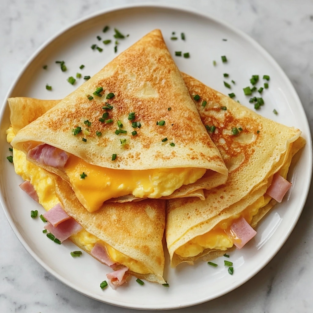 Scrumptious Ham & Cheese Crepes for Breakfast Bliss - Recipe Image