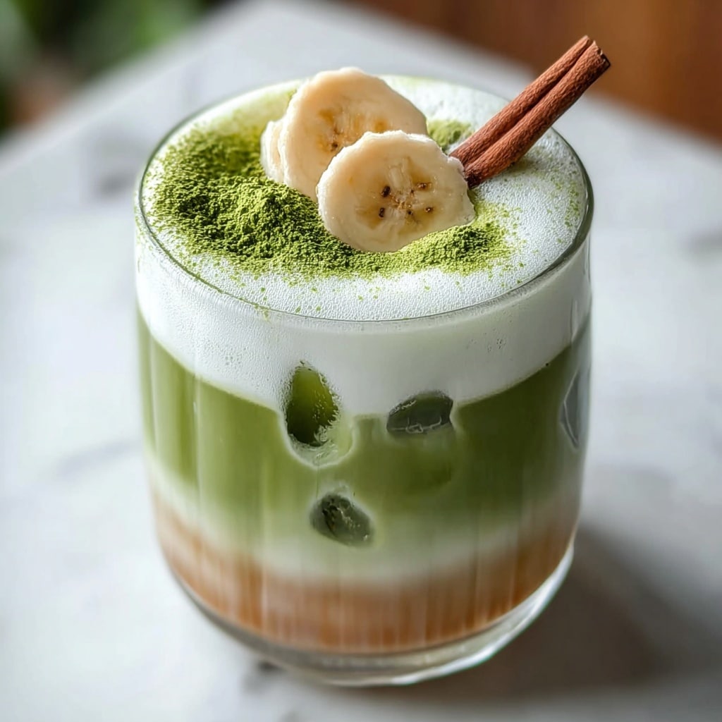 Deliciously Creamy Banana Matcha Latte Boost - Recipe Image