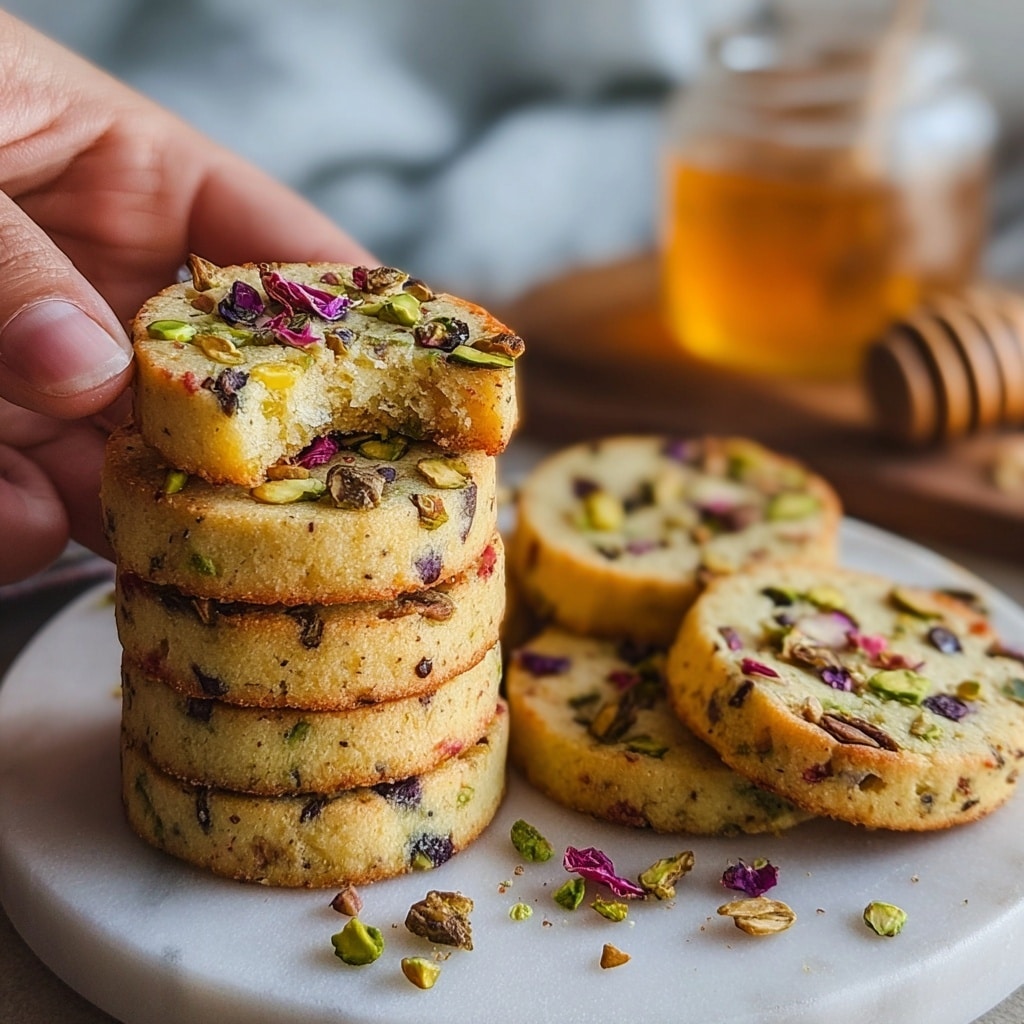 Salty Smoked Pistachio and Honey Shortbread Cookies Recipe - Recipe Image